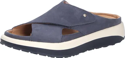 Produktbild von Joya Pantolette Alicante Blue JY106A, Nubukleder, Klettverschluss, Senso-Sohle, Fußbett zum Wechseln 43
