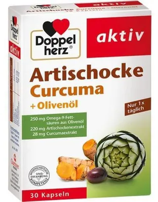 Produktbild von DOPPELHERZ Artischocke Curcuma+Olivenöl Kapseln