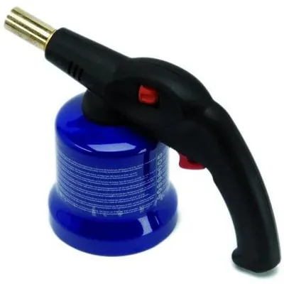 Produktbild von Brinko Lötlampe mit Piezo-Zündung, 1200°C, inkl. Kartusche, schwarz/blau, 1 Stk.