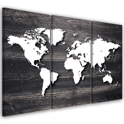 Produktbild von Triptychon auf leinwand abstraktionen - schwarz und weiß 150x100 cm Feeby grau wandbild bereit zum aufhängen