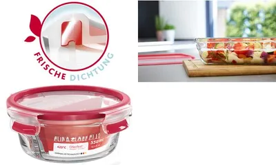 Produktbild von Emsa Clip&Close Glass Vorratsdose 550 ml Glas Rot