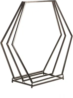Produktbild von UNUS Holzhalter 6 eckig schwarz klein Holz Dekoration Deko Brennholz Kamin Ofen