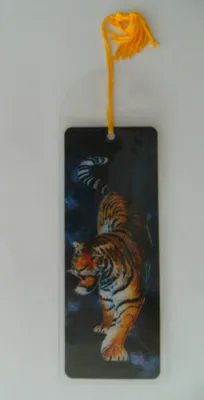 Produktbild von 3D Lesezeichen Tiger, 15 x 5 cm, Tiere Wackelbild Wackelkarte Buchzeichen Bookmark Bücher Buch