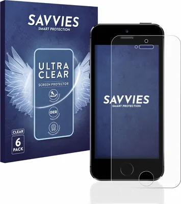 Produktbild von 6x Für Apple iPhone 5 / 5S / 5C / SE 2016 Schutzfolie Savvies Displayschutz Display Schutz Folie Klar Transparent