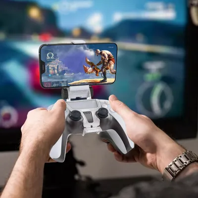 Produktbild von Handy Smartphone Halterung für PS5 Dual Sense Controller Joystick Winkel einstellbar