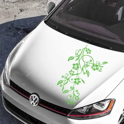 Produktbild von Aufkleber - Autoaufkleber "Blumenranke Eva" 86cm x 60cm lindgrün - Tuning Carystyling Heckscheibe Auto