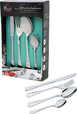 Zdjęcie produktu dla Sztućce MagicHome, stołowe, nóż, widelec, łyżka, nierdzewne, zestaw 24 szt.