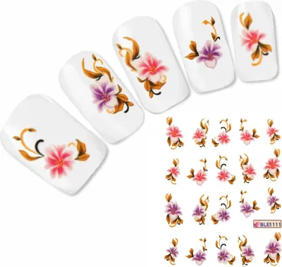 Produktbild von Nagel Sticker Tattoo Nail Art Blume Aufkleber Neu!