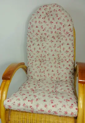 Produktbild von Rattani Auflage/Polster für Schaukelstuhl, Liegestuhl, Ersatzpolster Gr. 130 x 50 x 12 cm, Stoff Mirha Leinen Rose