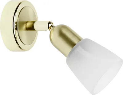 Produktbild von BRILLIANT Wandspot Sofia | Wandstrahler | Metall/Glas | messing/weiß | Kopf schwenkbar | 1x E14 max. 40 W