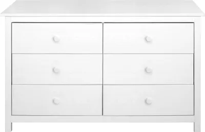 Produktbild von Möbilia Kommode | 6 Schubladen | Kiefer massiv | weiß | B 130 x T 45 x H 80 cm | 19020024 | Serie KOMMODE
