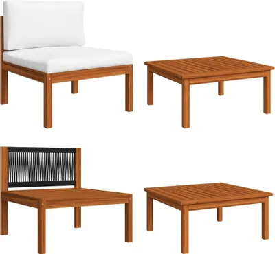 Obrázok produktu pre 2-dielna záhradná súprava s vankúšmi, akácia a lano