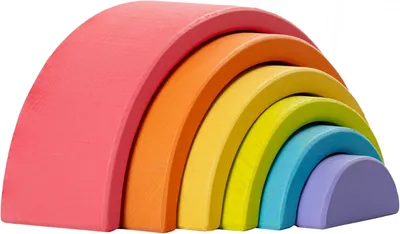 Productafbeelding van Toys Regenboog van hout - Extra stabiel voor creatief spelen - Montessori regenboog houten speelgoed van 100% duurzaam