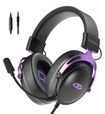 Produktbild von Gaming Headset Kabelgebunden 3,5mm, 50mm Treiber, Noise Cancelling Mikrofon, Lautstärkeregler, Kompatibel mit PC PS4 PS5 Xbox, Over Ear Kopfhörer