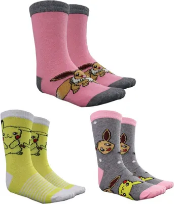Produktbild von Pokemon Pikachu Evoli Socken 3-er Pack – 23/26