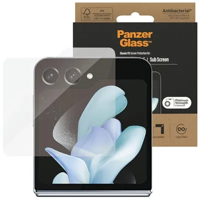 Produktbild von PanzerGlass ® Displayschutz Samsung Galaxy Z Flip 5, Samsung, Samsung - Galaxy Z Flip5 5G, Trockene Anwendung, Kratzresistent, Schockresistent, Antibakteriell, Transparent, 1 Stück(e)