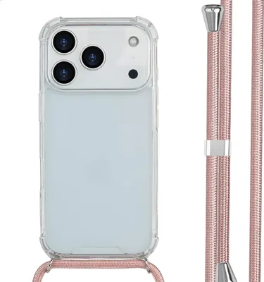 Zdjęcie produktu dla imoshion Przezroczyste etui z paskiem na Apple iPhone 17 Pro – różowe złoto