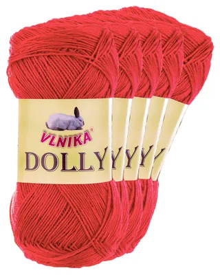 5 x 100g Strickgarn Dolly Uni Häkelgarn Handstrickgarn Wolle rot