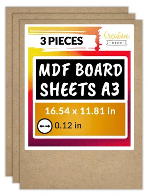 Productafbeelding van Creative Deco 3 x A3 MDF - Plaat, 420 x 300 x 3 mm