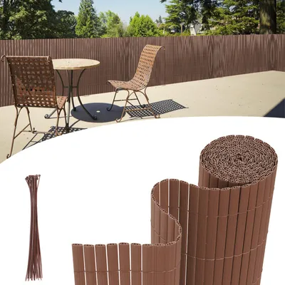 Produktbild von TolleTour PVC Sichtschutzmatte UV-Schutz Sichtschutzzaun Balkon Terrasse Windschutz Sichtschutz Outdoor Balkonverkleidung Wetterfest für Balkon Garten Markise Zaun Terrasse Braun 180x800cm
