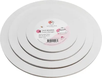 Produktbild von Wenburg Premium Tortenunterlagen 4er-Set - Gold & Siber