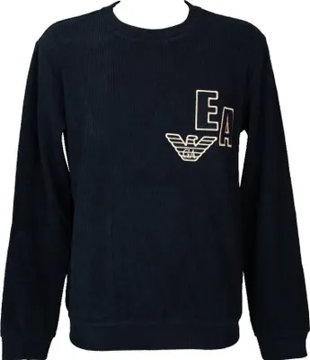 Immagine prodotto di Felpa uomo EMPORIO ARMANI maglia girocollo invernale a costina con logo articolo 111785 3F586 crew neck sweater l / sleeve, EUR L - CN 175/96A - BR G - MX G, Cotone 74%,Poliestere 26%