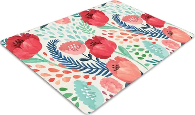 Produktbild von Stuhlunterlage Bürostuhlunterlage 120 cm x 90 cm Bodenmatte Bürostuhlunterlage - Rote Mohnblumen