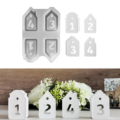 Produktbild von Silikonformen für weihnachtliche Heimdekoration, 3D-Haus-Silikonformen, DIY-Silikonformen für Kerzen, Bastelarbeiten und Weihnachtsdekoration