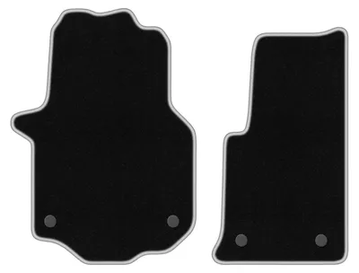 Produktbild von Fußmatten Velours Schwarz/Silber für Mercedes Crafter II 2016- Set 3-tlg