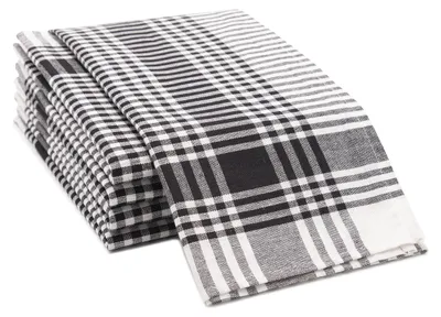 Produktbild von 5er Set Geschirrtücher 100% Baumwolle in 50x70 cm, saugstarke & robuste Küchentücher, schwarz kariert