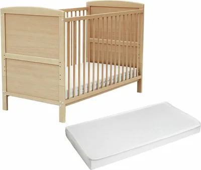 Immagine prodotto di AT4 - Lettino con sponde regolabile con materasso LUNA legno - Faggio verni