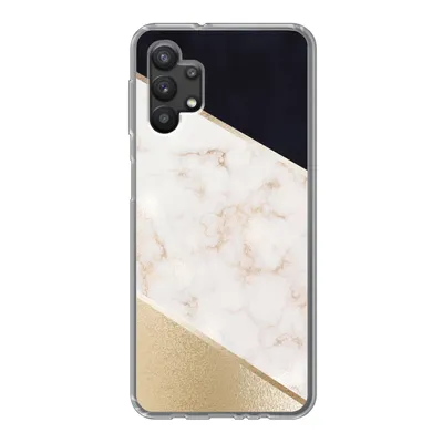 Produktbild von MuchoWow® Handyhülle Schutzhülle Hülle für Samsung Galaxy A32 5G Marmor - Gold - Rosa Silikon Softcase Handy Hülle - Softcase