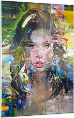 Produktbild von Bilder auf glas - Einteilig - frau modern - 50x70cm - Glasbilder - Wandbilder - Bilder - Kunstdruck - zum Aufhängen bereit - Wanddekoration aus Glas - Glas Bilder - Wandbild auf Glas - GPA50x70-3473