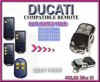 Produktbild von DUCATI TSAW1 / TSAW2 / TSAW3 / TSAW4 kompatibel handsender, klone fernbedienung, 4-kanal 433,92Mhz fixed code.  Kopiergerät!