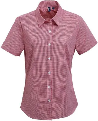 Produktbild von Premier - Hemd für Damen kurzärmlig PC6084 (36 DE) (Rot/Weiß)