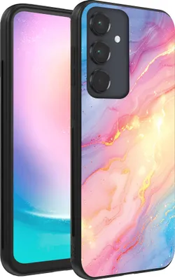 Produktbild von Smartphonica Handyhülle geeignet für Samsung Galaxy A24 4G mit Regenbogen Glitter Marmor Print - TPU Backcover Case Regenbogen Glitter Marmor Design