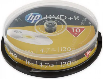 Immagine prodotto di HP DVD+R da 4,7 GB, 120 minuti, 16x, Cakebox, 10 CD