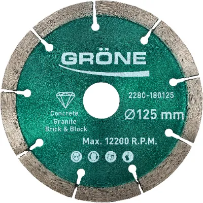 Obrázek produktu pro Zelený diamantový řezací kotouč 125 x 22,23 mm, diamantový řezací kotouč, diamantový kotouč, diamantový kotouč