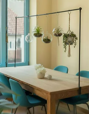 Produktbild von 2er Set Tisch Deko Stange Klemme Metall schwarz ausziehbar Tafel 115,5-210 cm