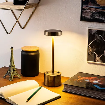 Obrázok produktu pre Opviq, Keyf - 13393, Stolná lampa, KOVOVÉ TELESO, zlatá, 9 x 9 x 28 cm