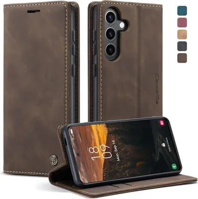 Produktbild von Handy Hülle für Samsung Galaxy S25 FE Klapphülle Case Cover Handy Tasche Etui-Dunkelbraun