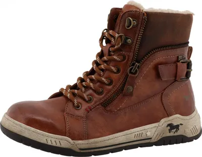 Zdjęcie produktu dla Mustang damskie buty za kostkę sznurowane brązowe