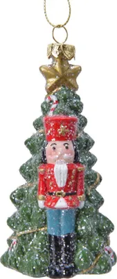 Produktbild von Anhänger Nussknacker Weihnachtsbaum Kunststoff 10,5cm