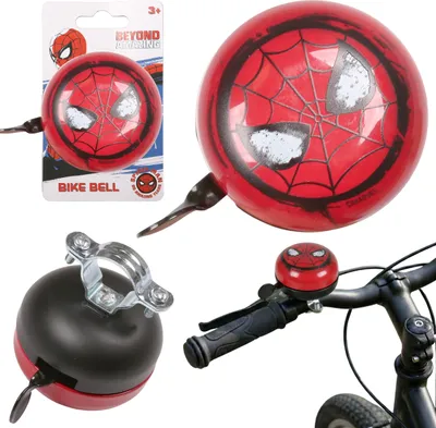 Produktbild von Marvel Spider-Man Metall-Fahrradklingel für Kinderlenker – Retro, 6 cm