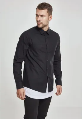 Produktbild von Urban Classics Basic Flanell Hemd Schwarz L Mann Schwarz L