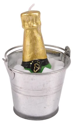 Produktbild von BURI Deko-Kerze Sektkühler mit Champagner Partydeko Hochzeitsdeko Silvesterkerze