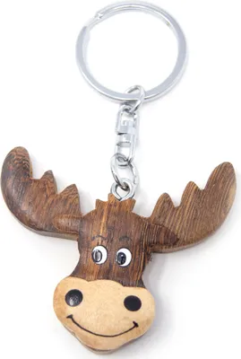 Produktbild von Schlüsselanhänger aus Holz - Elchkopf