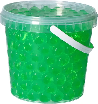 Produktbild von trendfinding 1 Liter Eimer Aqualinos Hydroperlen, Größe 1,5 bis 2,5 cm, Grün