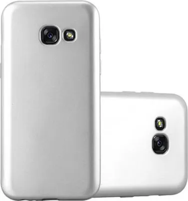Produktbild von Cadorabo Schutzhülle für Samsung Galaxy A3 2017 Hülle in Silber Handyhülle TPU Silikon Etui Cover Case