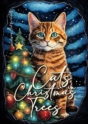 Produktbild von Katzen im Weihnachtsbaum Malbuch für Erwachsene